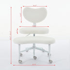 Meditation Chair Plus, Cross Legged Kneeling Office Chair with Wheels, Adjustable Swivel Stool, Lumbar Support, Ergonomic Criss Cross Desk Chair, Ivory, Silla de rodillas ergonómica (Lovry)