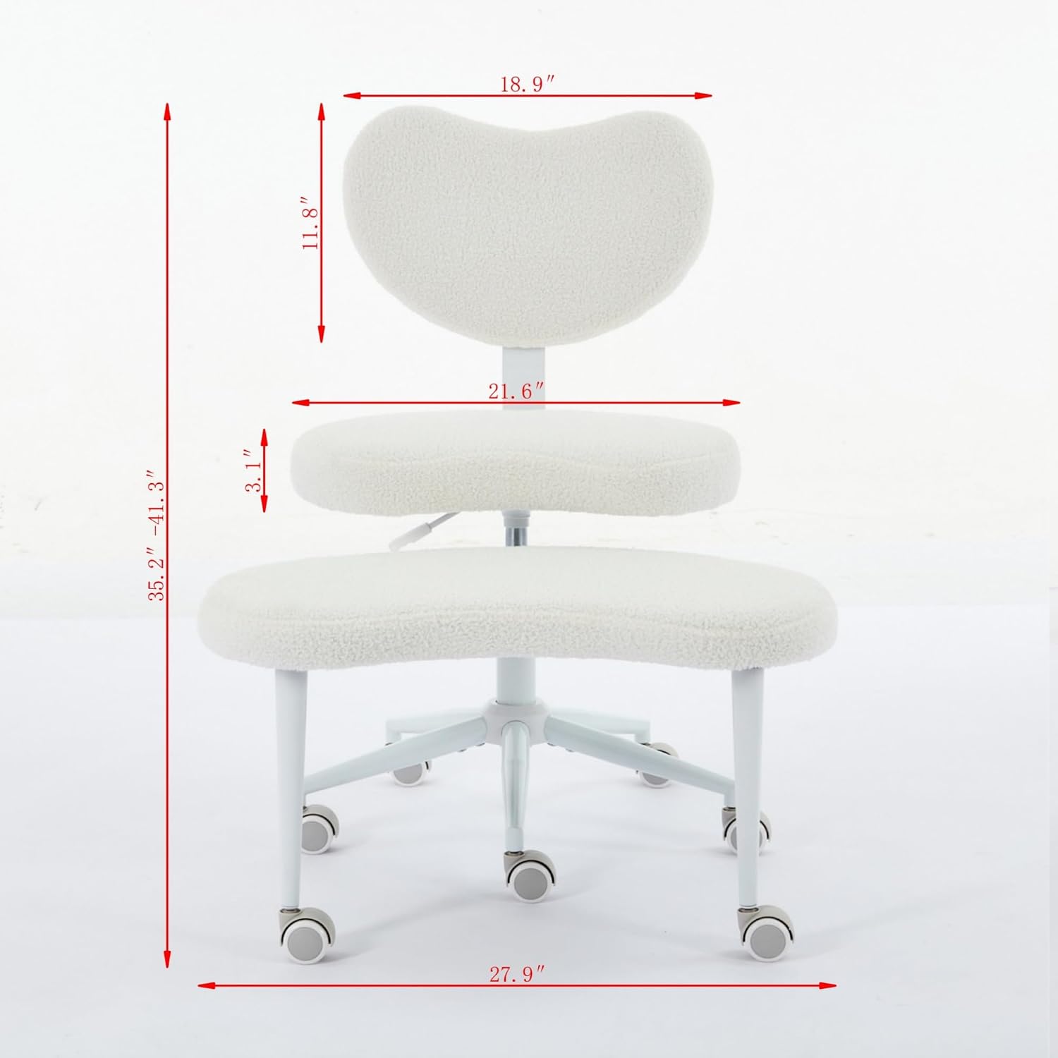 Meditation Chair Plus, Cross Legged Kneeling Office Chair with Wheels, Adjustable Swivel Stool, Lumbar Support, Ergonomic Criss Cross Desk Chair, Ivory, Silla de rodillas ergonómica (Lovry)