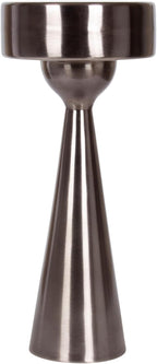 Kate and Laurel Solbrett Modern Sophisticated Metal Drink Table, 10 x 10 x 22, Gunmetal, Contemporary Mini Pedestal Table with Unique Sculptural Design for Use as Indoor Plant Stand