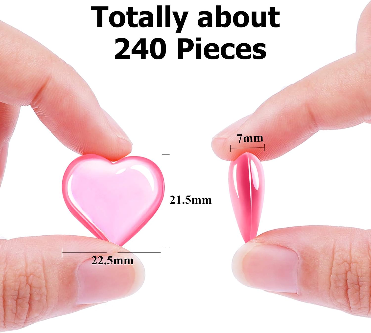 URATOT 240 Pieces Red White Pink Acrylic Heart Gems 1 LB Valentine's Day Decoration Party Table Scatter Decorations with Round Box for Vase Fillers, Valentine's Day, Wedding and Home Decorations
