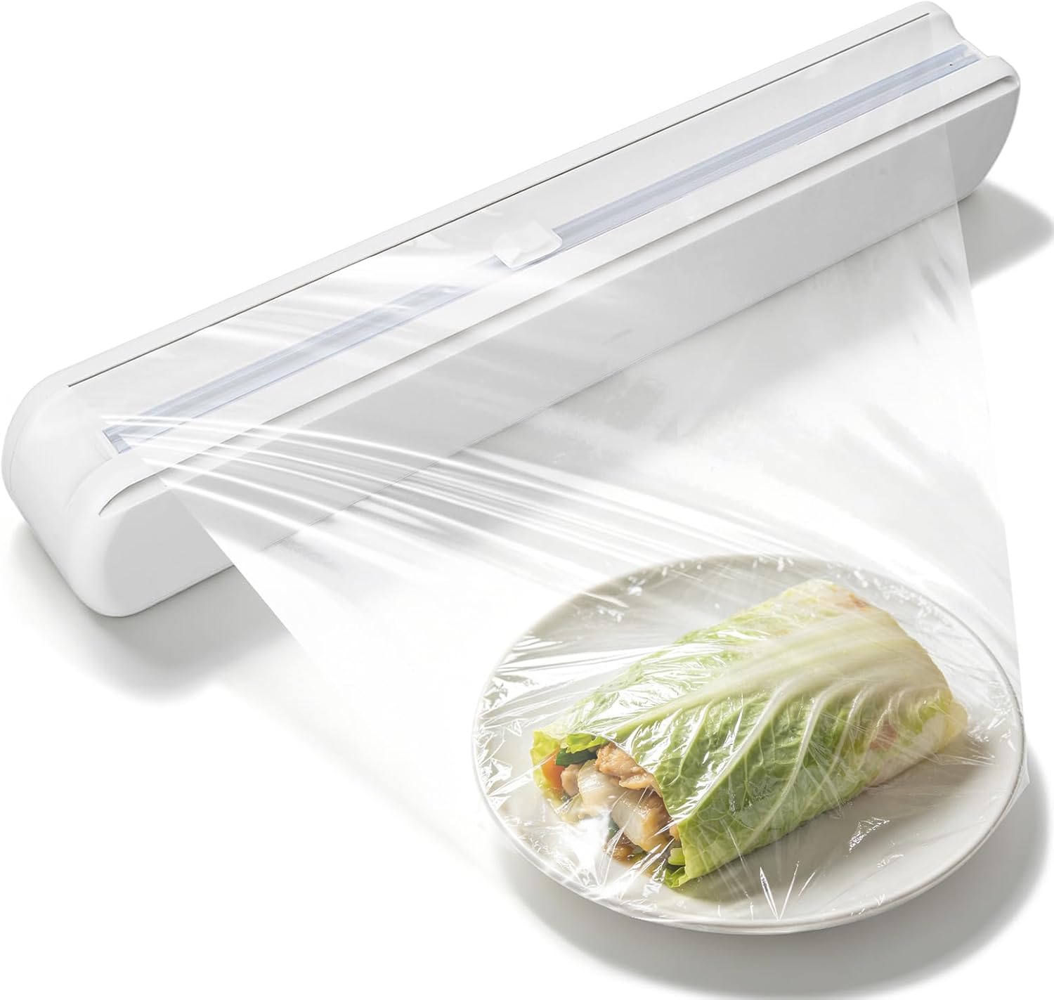 Plastic Wrap Dispenser with Cutter, Foil Dispenser Cling Wrap Dispenser Wrapping Paper Dispenser for Tin Foil Slide Cutter(S)