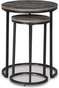 Signature Design by Ashley Briarsboro Urban Industrial Nesting Accent Table Set, 2 Count, Black & Gray