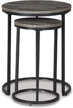 Signature Design by Ashley Briarsboro Urban Industrial Nesting Accent Table Set, 2 Count, Black & Gray