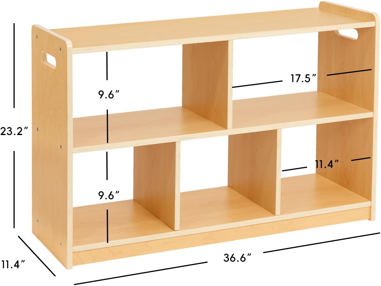 OOOK Montessori Shelf 5-Section, 2-Shelf Toy Organizers and Storage, Double-Sided Montessori Toy Storage, Ideal for Kids Room, Daycare Center, Nursery, Classroom, Kindergarten