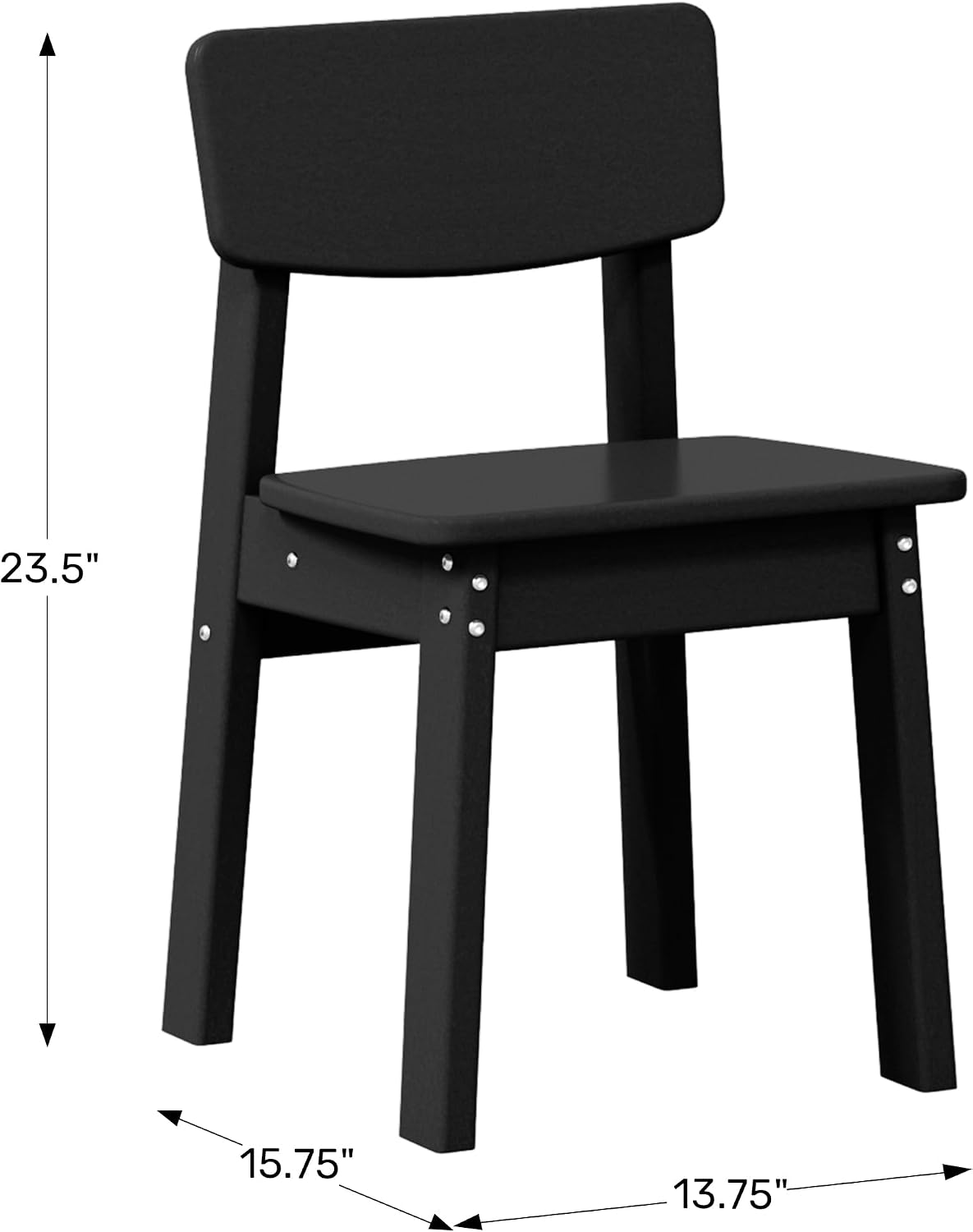 WestinTrends Tiny Terraces Outdoor HDPE Kids Modern Plastic Toddler Dining Chairs (Set of Two), White