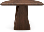 Furniture of America Nazaen III Mid-Century Modern Solid Wood 5-Piece Live Edge Dining Set – 82.5" Brown Table with Upholstered Chairs for Home Kitchen, Dinette, Rich Walnut