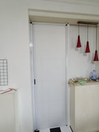 80" Tall Waterproof Retractable Folding Doors, 26-80" Wide, Aluminum & Cellular, Ideal for Hallways & Bathrooms - Space-Saving, Design