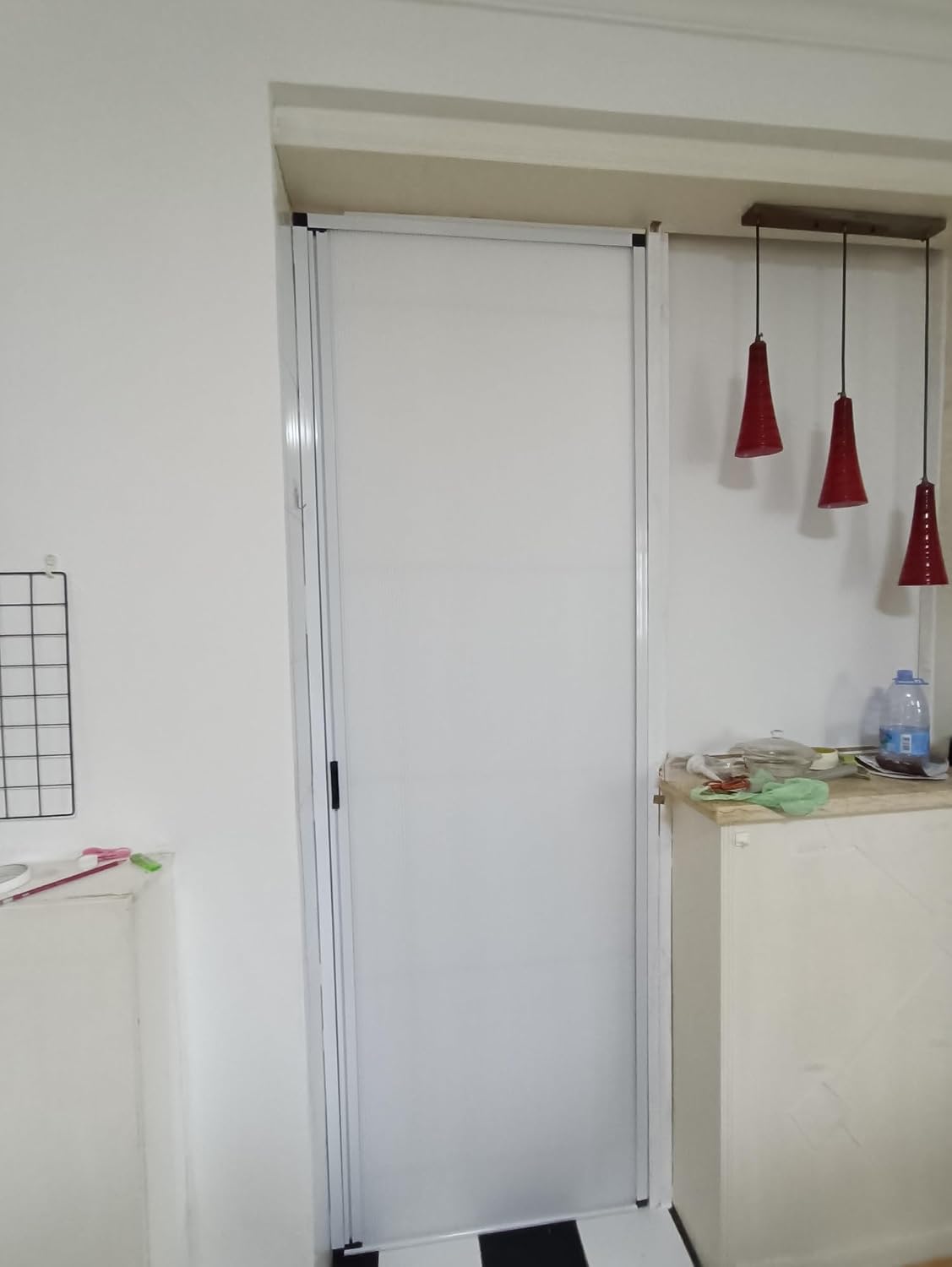80" Tall Waterproof Retractable Folding Doors, 26-80" Wide, Aluminum & Cellular, Ideal for Hallways & Bathrooms - Space-Saving, Design