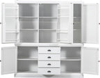 Freestanding Kitchen Pantry Organizers with Drawers, Wooden Cupboard with Door Shelves and Adjustable Shelves for Dining Room, Kitchen (White)