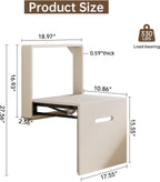 Wall Mounted Seat Shoe Changing Stool, Folding Stool Chair for Entryway, Space Saving Hidden Wall Stools,Folding Entryway Stool, Tea White, 18.97" W