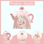 GRSECPO 12 Pack Floral Tea Party Favor Boxes, Vintage Teapot Gift Bags | Teapot design with floral patterns in 4 colors. 3.3x3.3x4.1". Pack of 12 favor boxes for candy cookies wedding bridal shower