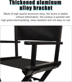 Lorvain Folable Makeup Artist Stool, Portable Tall Folding Director's Chair, Aluminum Makeup Chair with Head Rest for Studio Salon Vanity, Bar Height - Black
