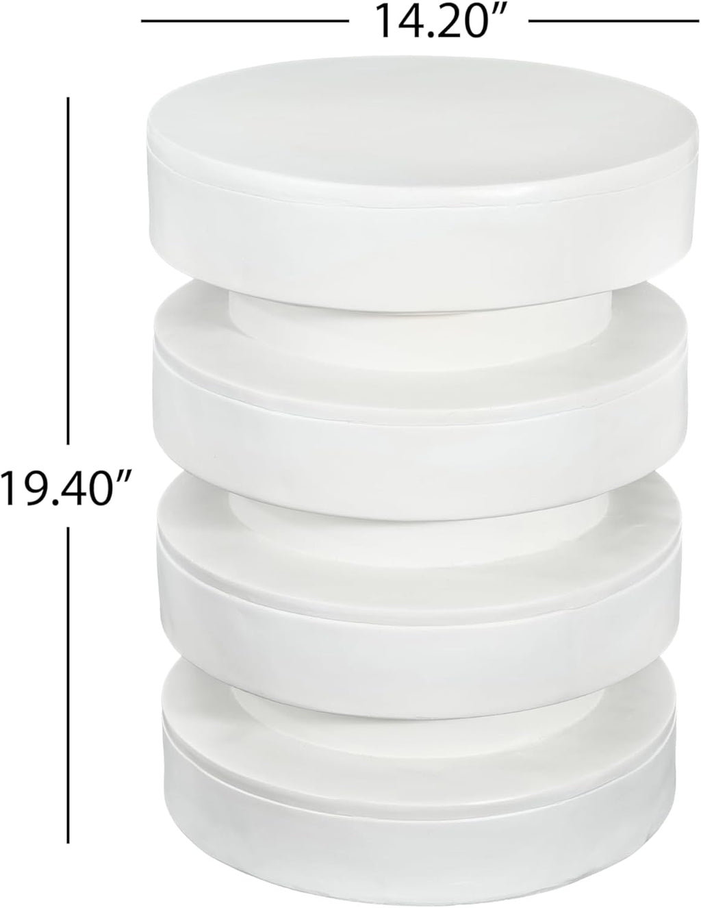 Merax MGO Round Side Table for Indoor Outdoor, Modern Sofa End Table, Small Coffee Tables for Living Room, Bedroom, Night Stand Bedside Table, No Assembly Required, White