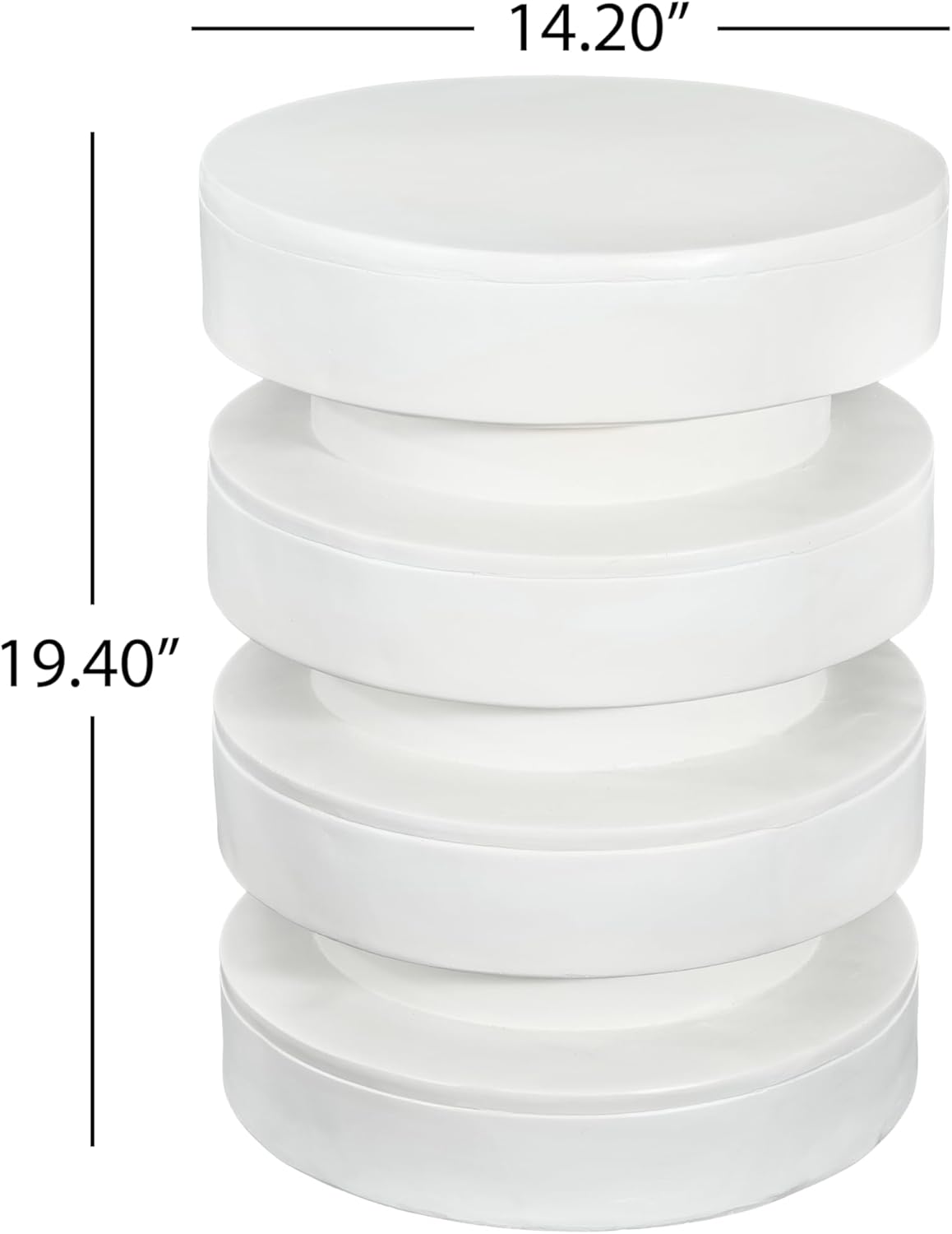 Merax MGO Round Side Table for Indoor Outdoor, Modern Sofa End Table, Small Coffee Tables for Living Room, Bedroom, Night Stand Bedside Table, No Assembly Required, White
