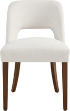 KISLOT Upholstered Dining Chairs Set of 2, Modern Armless Kitchen Chairs with Solid Wood Legs, Boucle Fabric, Sturdy Spring Structure, Comfortable Padded Dining Room Chairs, Cream