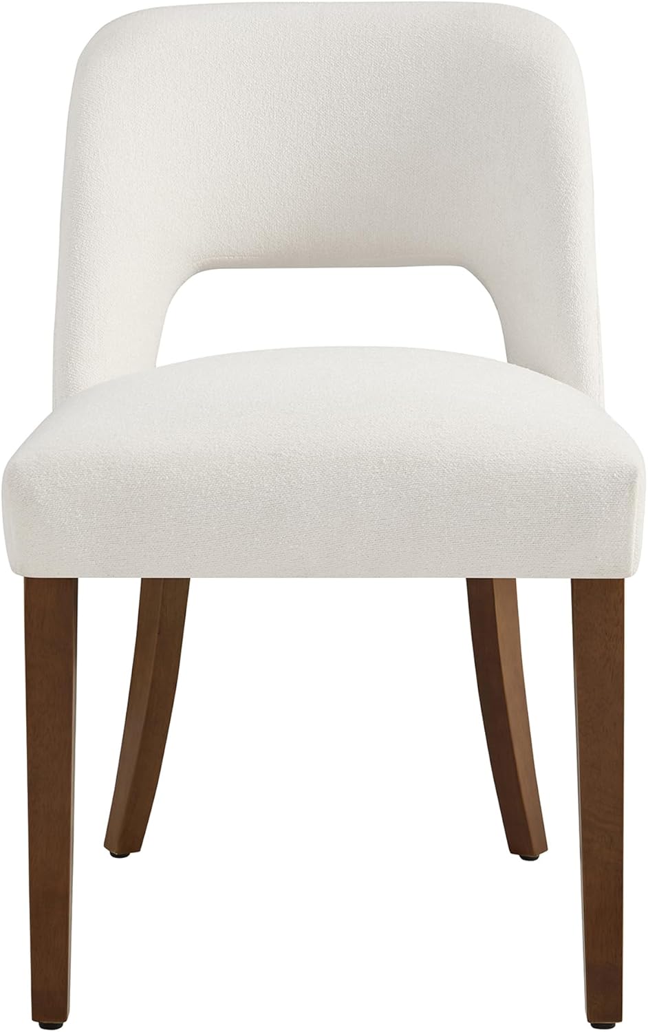 KISLOT Upholstered Dining Chairs Set of 4, Modern Armless Kitchen Chairs with Solid Wood Legs, Boucle Fabric, Sturdy Spring Structure, Comfortable Padded Dining Room Chairs, Cream