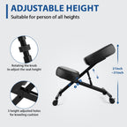 Ergonomic Kneeling Chair, Meditation Chair with Height Adjustable and Cushion for Home and Office, Posture Office Stool with an Angled Seat and Casters