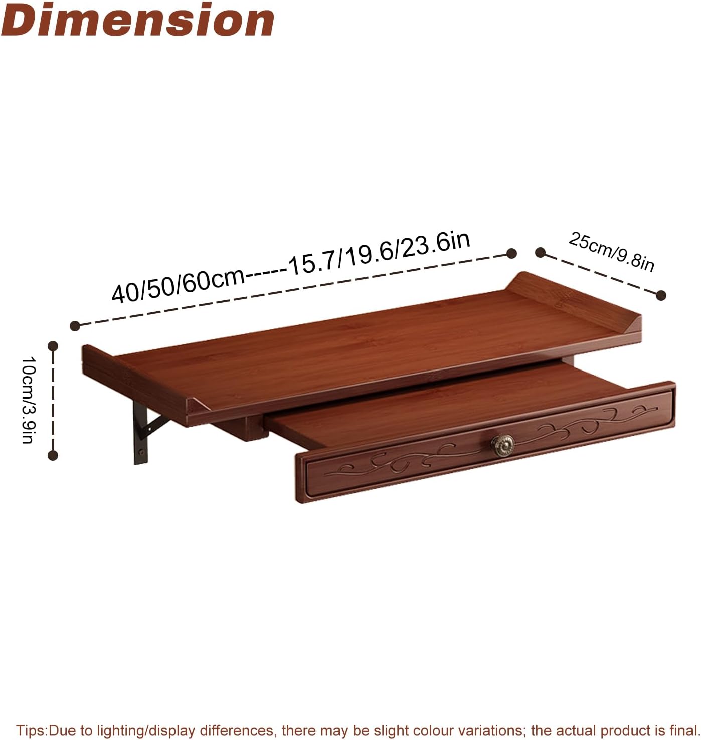 Altar Table,Bamboo Meditation Shrine Altar Cabinet with Storage for Worship & Prayer (Wall-Mounted, 15.7in)