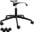 Frassie Heavy Duty Gaming Office Chair Metal Base Set Replace Part with Bottom Plate Stand Cylinder, 5 Wheels Bell Glides Replacement (Black)