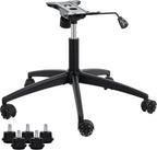 Frassie Heavy Duty Gaming Office Chair Metal Base Set Replace Part with Bottom Plate Stand Cylinder, 5 Wheels Bell Glides Replacement (Black)