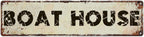 Retro Boat house Metal Tin Sign 4x16 Inch, Country Style Theme Wall Decor for Home, Farmhouse