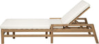 KLMM 5-Position Adjustable Outdoor Chaise Lounge Set of 2, Solid Wood Patio Recliner Chair with Thick Cushions,for Pool, Balcony & Garden (Light Teak/2)