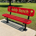 The City™ Series Buddy Benches, Red, 72" L x 12" W x 18.25" H