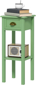 Green MDF Side Table with Storage