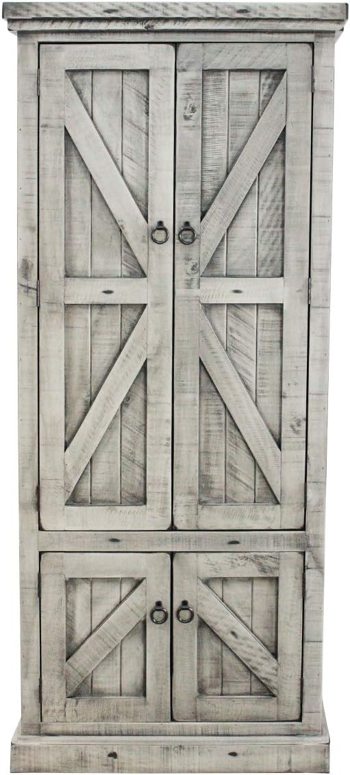 Rustic Double Door Pantry Light Blue