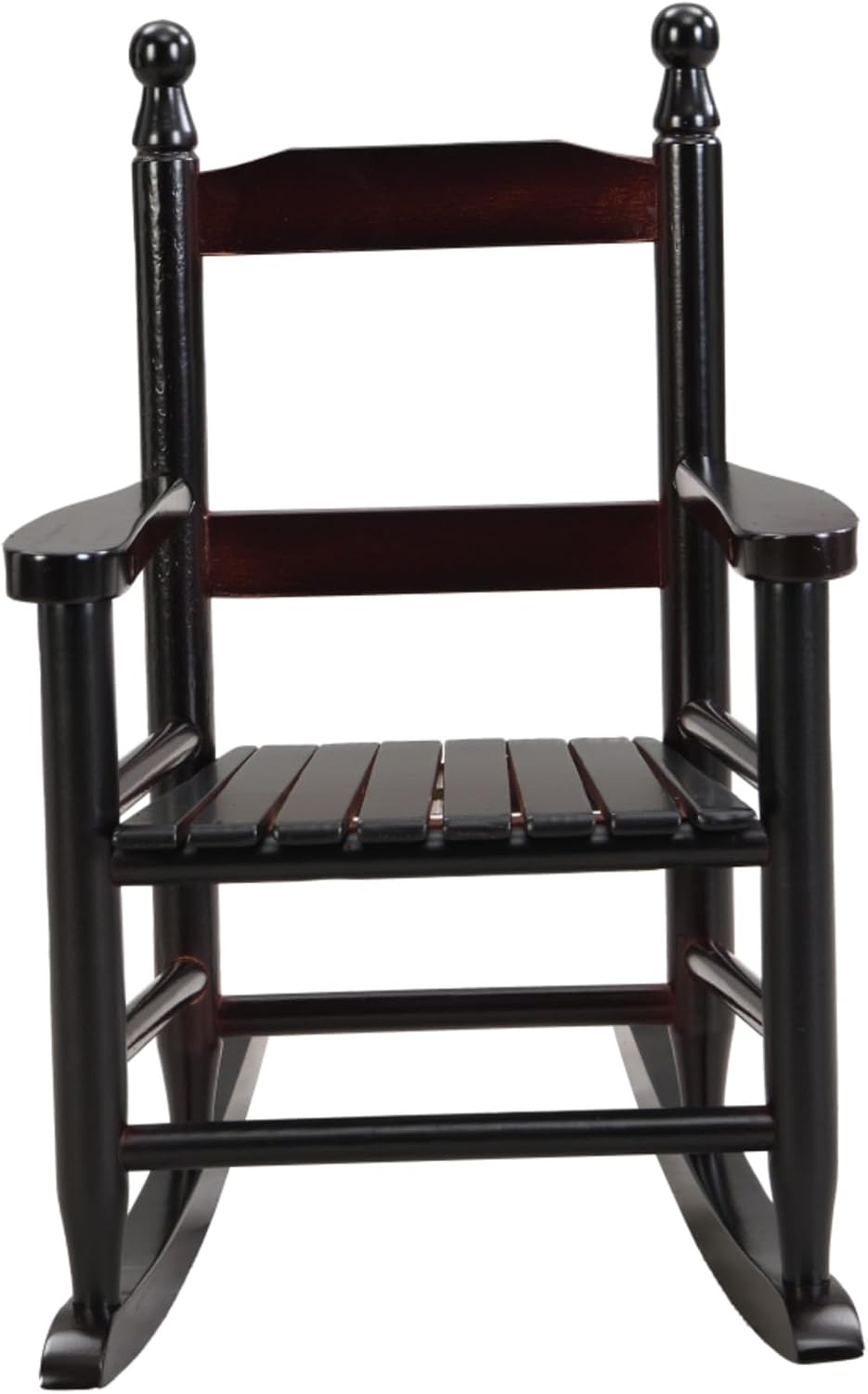 Kids Rocking Chair, Solid Wood Toddler Rocker, Indoor Outdoor Durable Children's Rocking Chair, Safe Anti-Tipping Design for Playroom, Bedroom, Backyard, Nursery (Black)