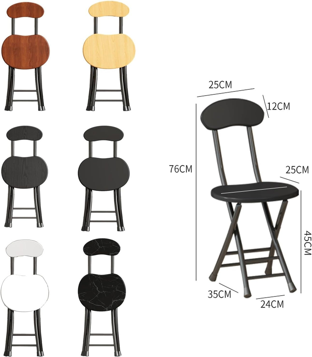 Metal Chairs Stacking Folding Stools 76cm - Space Saving Commercial Event Seat,Heavy Duty,with Back and Footrest,Anti Slip feet(White)