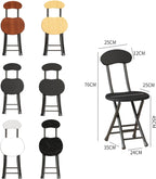 Metal Chairs Stacking Folding Stools 76cm - Space Saving Commercial Event Seat,Heavy Duty,with Back and Footrest,Anti Slip feet(White)