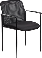 Lorell Reception Side Chair, 23-3/4 by 23-1/2 by 33-Inch, Black