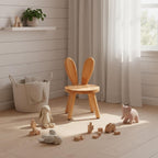 Toddler Wooden Chair Kids,Bunny Chair for Ages 1.5-5,Small Stool, Comfortable Children's stools, Suitable for Nurseries, playrooms and Low Tables (1 PCS)