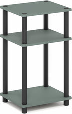 Furinno JUST Side Table, 3-Tier End Table, Open Shelves Night Stand, Bedside Table, Toolless Assembly, for Living Room, Bedroom, Bathroom, Sage Green