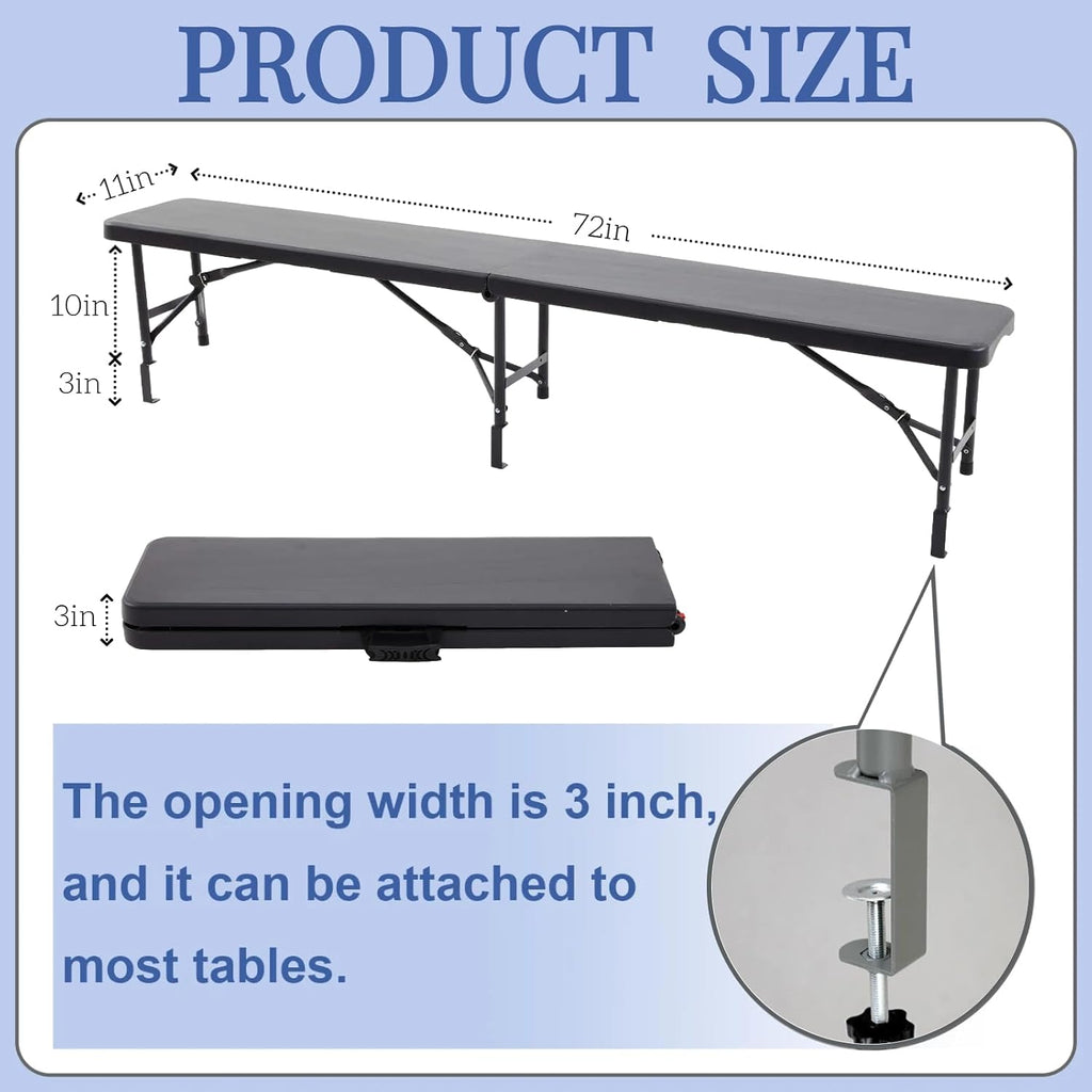 Vercraft Portable Bar Top Riser Tables Folding Bar Riser Mobile Table Foldable Portable Risers with Skirt for Events Wedding Banquet Home Party Picnics (Table Not Included)(Black Skirt,6 ft,Black)