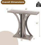 Giantex 40" Narrow Console Table, T-Shaped Entryway Table with Open Storage Shelve, Industrial Sofa Table Behind Couch, Modern Foyer Table, Accent Table for Living Room, Entrance, Hallway (Gray)