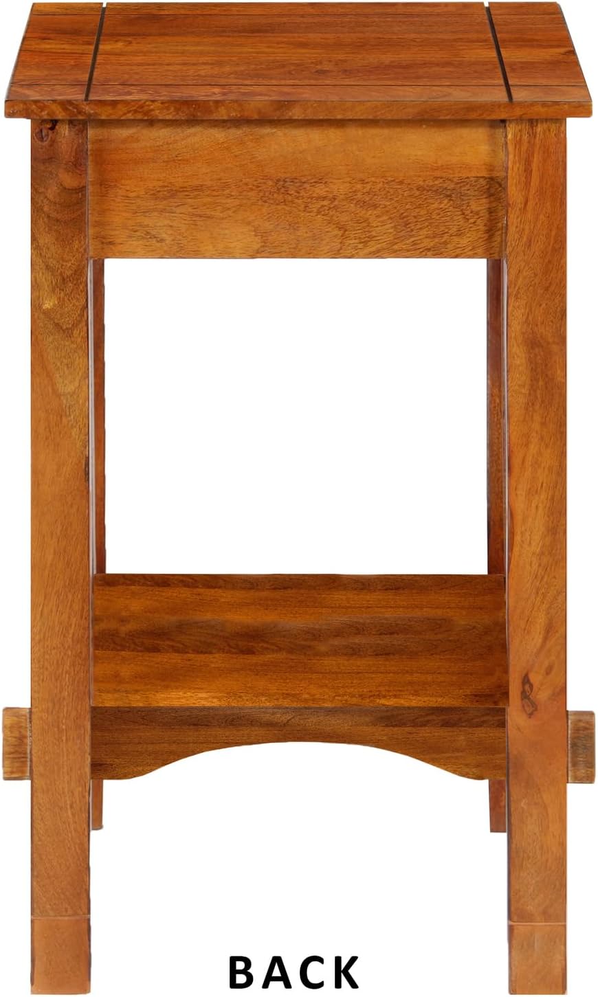 Maykoosh Telephone Stand Wood Mango Brown Drawer Storage Organizer Home Decor