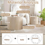 Round Nesting Coffee Table Set of 2 Modern Small Round Coffee Table Travertine Side Table Small End Table Circular Coffee Tables Circle Nested Coffee Tables for Living Room (Travertine)