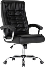 Executive Office Chair Adjustable Leather Chair, High Back Swivel Office Desk Chair with Padded, Armrest 350lbs Load-Bearing Spring Seat Computer Desk Chair for Home Office, Black