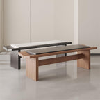 Modern Wooden Long Shoe-Changing Bench for Bedroom Dressing Room Leather Bed end Upholstered Entryway(Large)