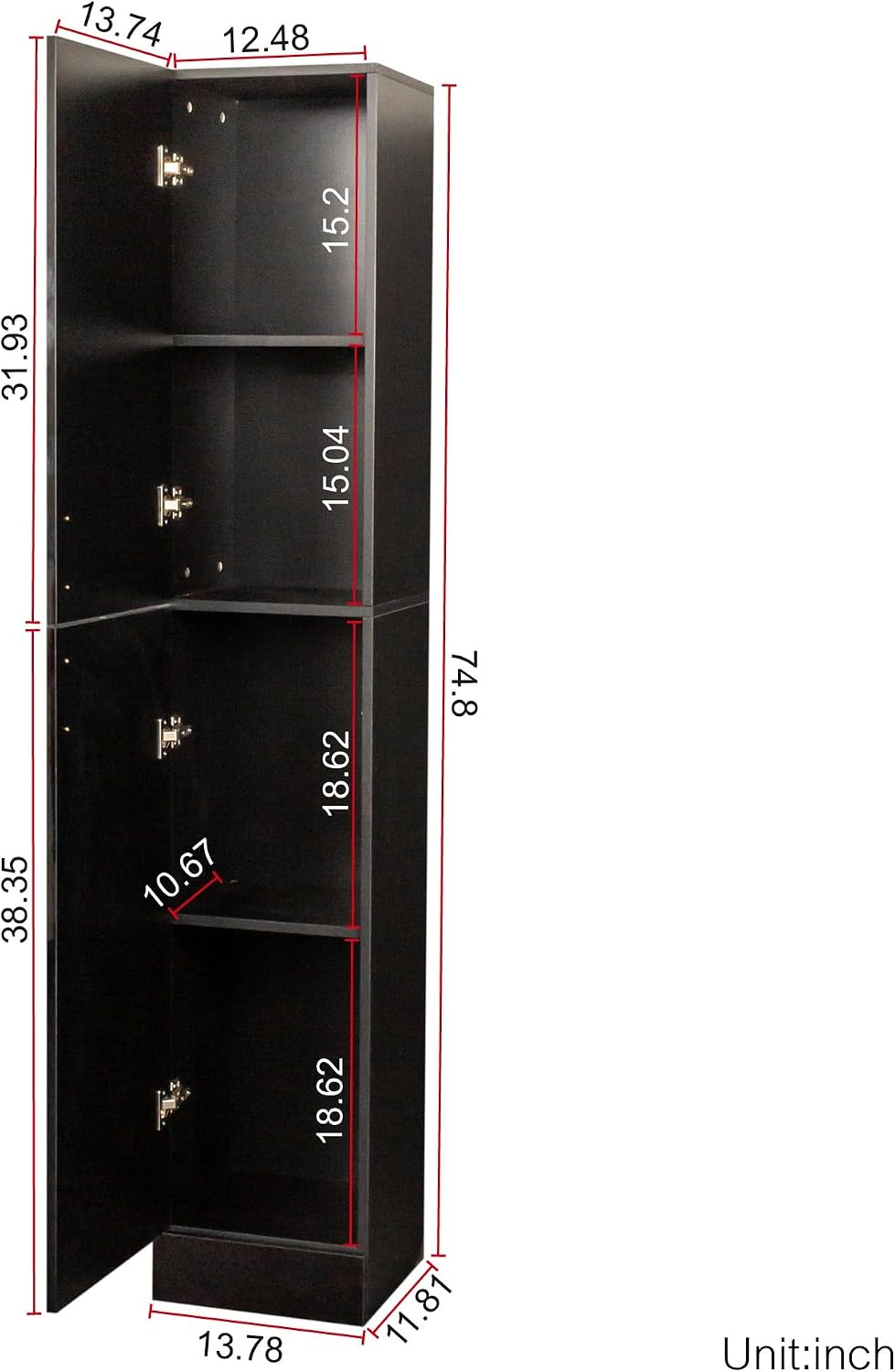 Modern Freestanding Cabinet with Inadjustable Shelves, for Kitchen Dining Room,for Kitchen Home
