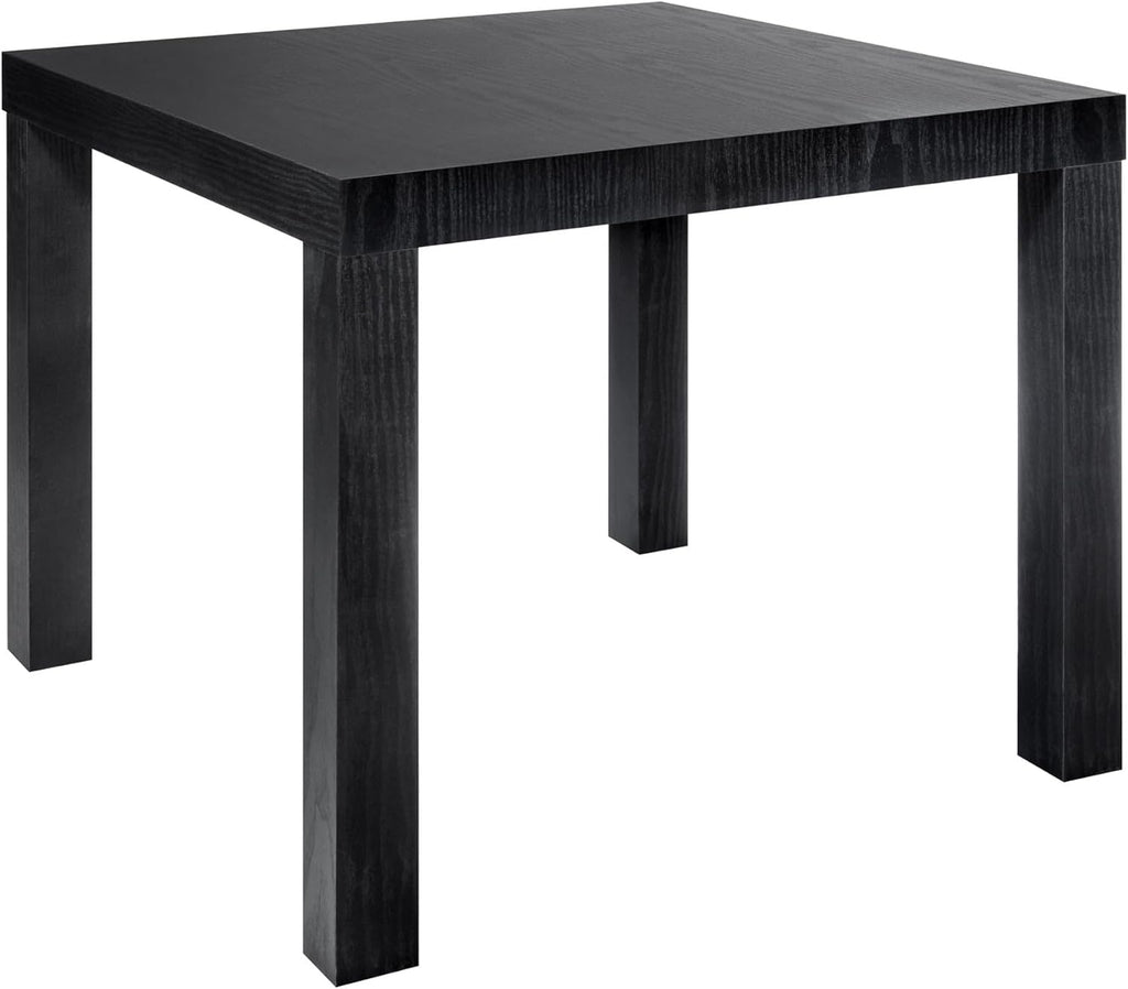 End Table, Small Side Table with Water Resistant Black Oak Finish for Living Room, Bedroom, Office, Minimalist Nightstand, Easy Assembly, Sturdy Square Design, 17.5" H x 20" W x 20" D