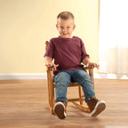 Miles Kimball Personalized Child's Natural Rocker -Wood, Black Font