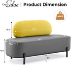 OmySalon Waiting Room Bench with Back, 55.1" Office Guest Chair, Faux Leather Upholstered Reception Seating, Lobby Bench for Beauty Salon Barbershop Airport Bank Hall Room Conference
