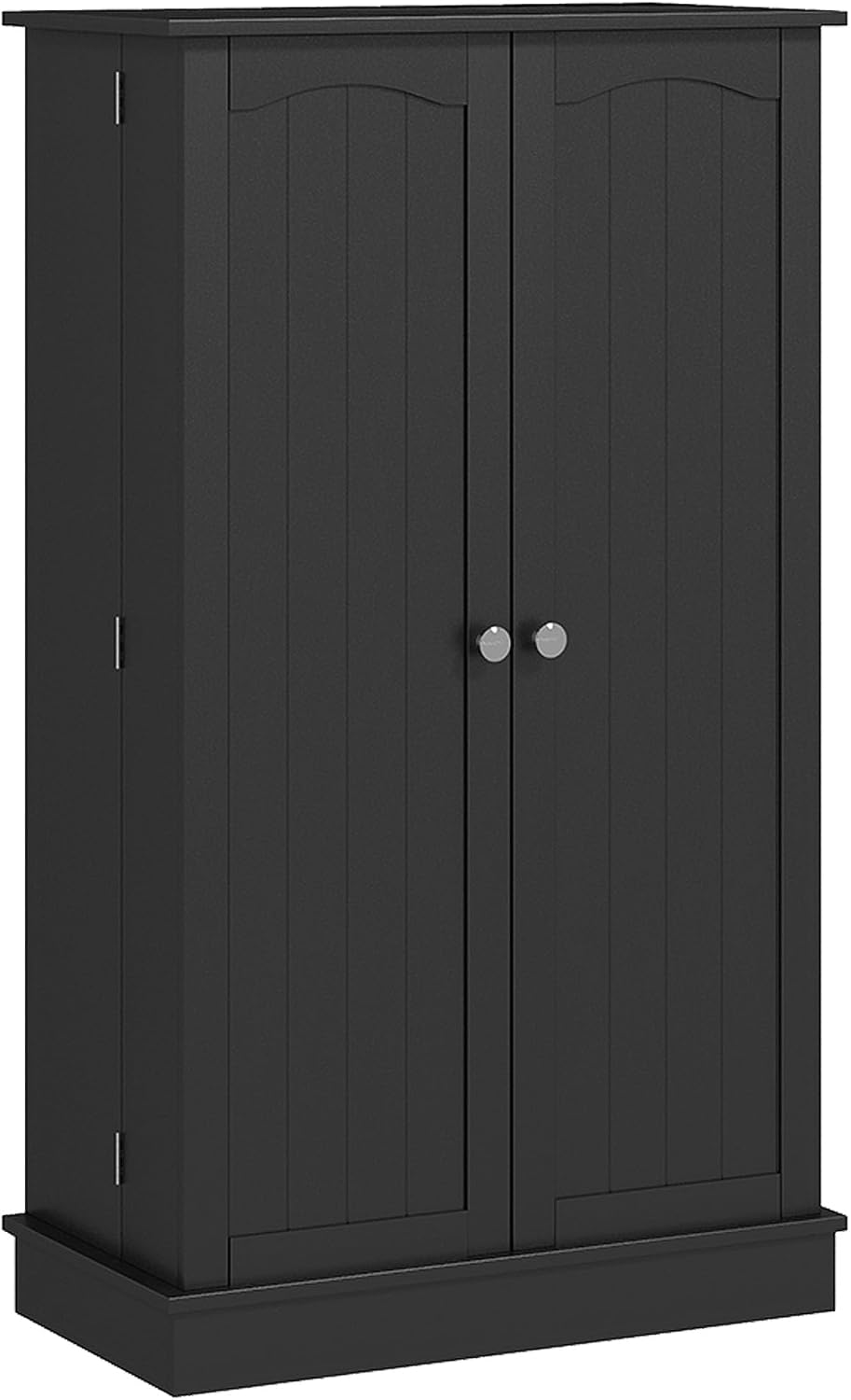 41" Modern Kitchen Pantry, Freestanding Storage Cabinet with 12 Door Shelves, Double Doors, 5-Tier Shelving and Adjustable Shelves, Black, Easy to Maintain, for Dining Room