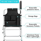 Silver White Iron Pipe Black Cloth Surface Plastic Sprayed Iron Round Pipe Director's Chair 103 * 60 * 499cm 120kg Without Carrying Bag