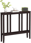 ELYKEN Bamboo 2-Tier Narrow Console Table, 36.2" Long Slim Sofa Table Behind Couch for Entryway, Hallway, Living Room, Brown