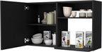 Oklahoma 2 Wall Cabinet - 2 Door Stackable, Black - Pantry Storage for Small Kitchens