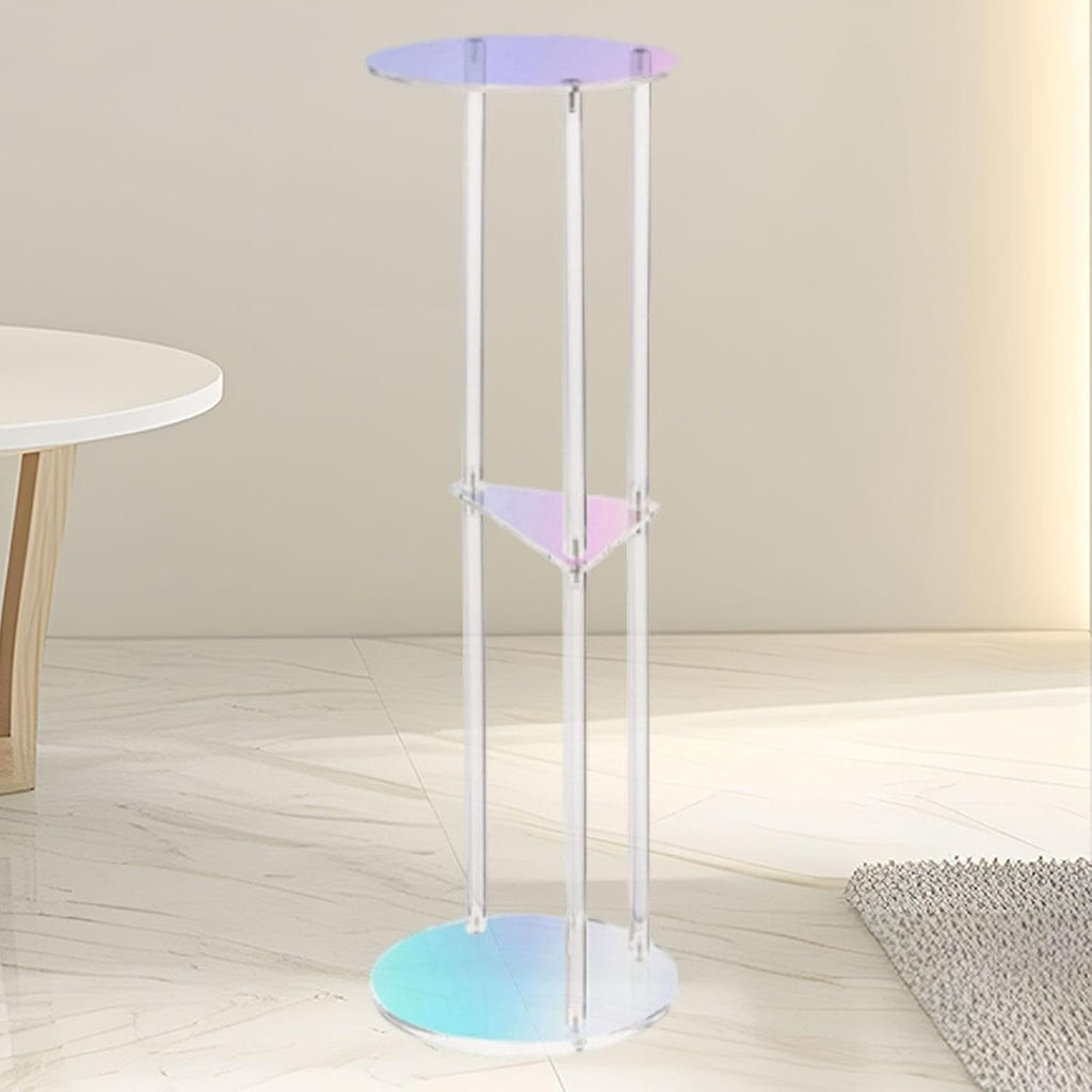 Acrylic Side Table, 3-Tier Modern End Table 20x20x60cm (7.9x7.9x23.6in) for Bedroom, Living Room, Office, Balcony